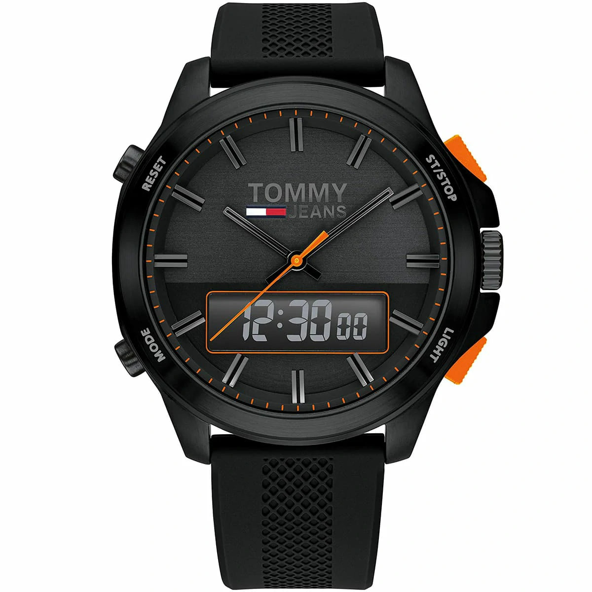Tommy Hilfiger Black Dial Black Silicone Men's Watch - 1791763
